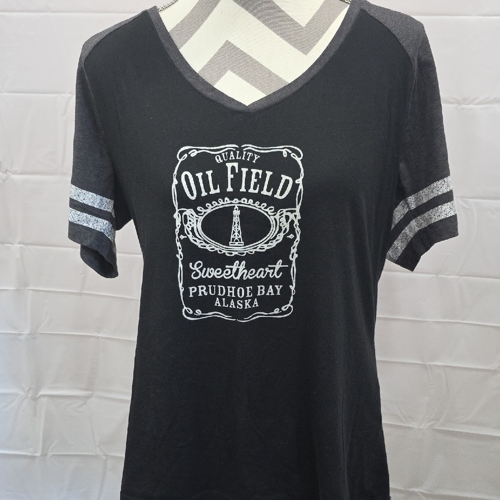 Oil Field Graphic Tee. Prudhue Bay Alaska Oil Field Sweetheart Tee